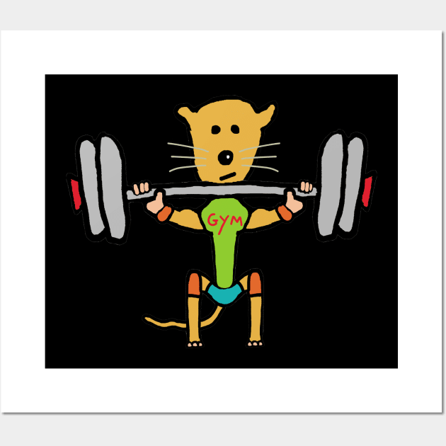 Gym Rat Weightlifting Wall Art by Mark Ewbie